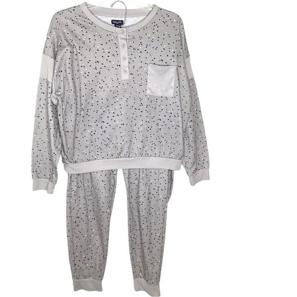 Splendid Pajama Set Women’s Sz M Gray French Terry - Picture 4 of 15